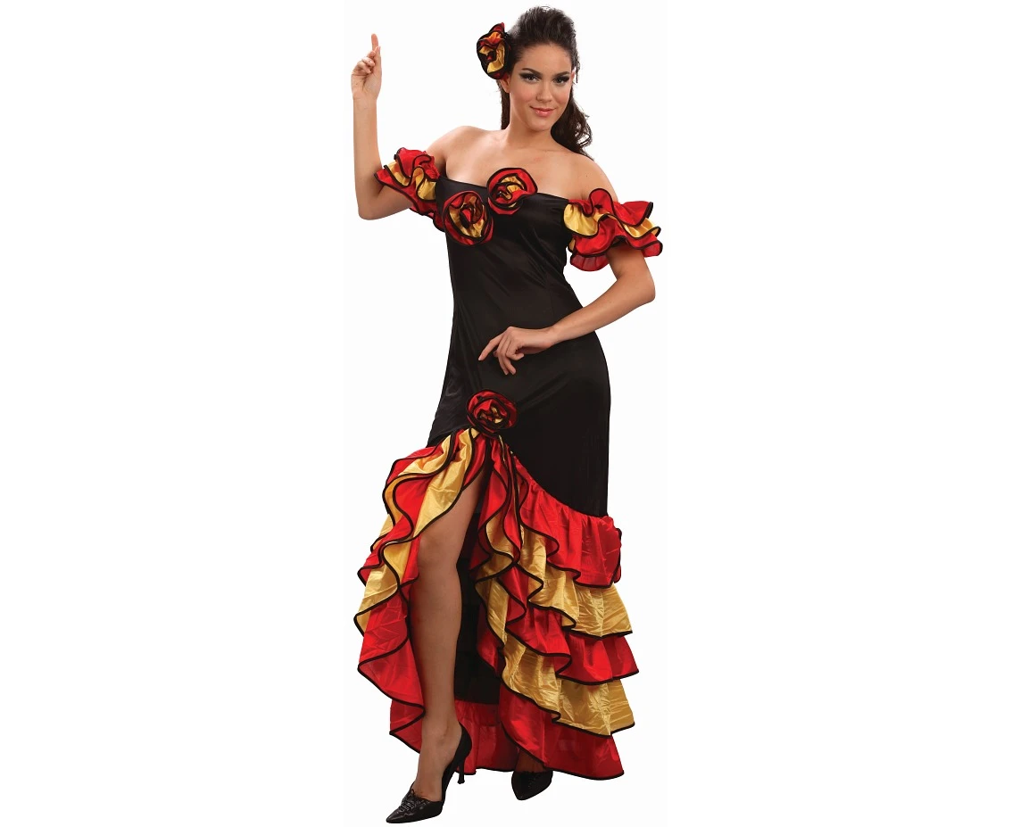 Role play-set for adult Spanish Girl (dress, hairband), size S